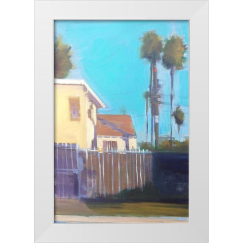Palms and Shadows White Modern Wood Framed Art Print by Barbini, Eddie