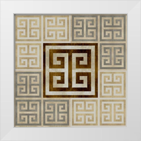 Greek Key III White Modern Wood Framed Art Print by Roberts, Ellie