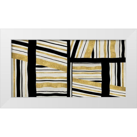 Intersect - Golden White Modern Wood Framed Art Print by Roberts, Ellie