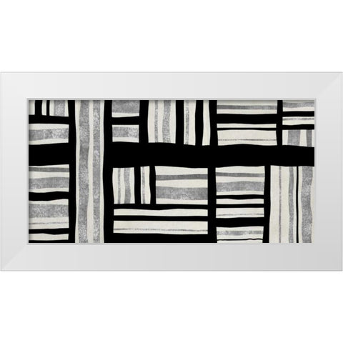 Intersect - Silver White Modern Wood Framed Art Print by Roberts, Ellie