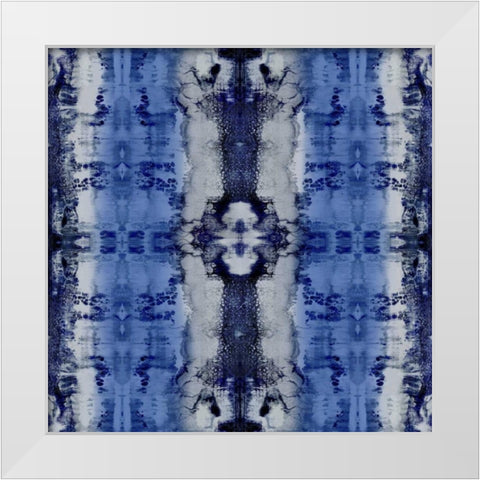 Patterns in Indigo White Modern Wood Framed Art Print by Roberts, Ellie