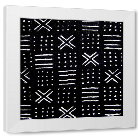 Mudcloth Black III White Modern Wood Framed Art Print by Roberts, Ellie