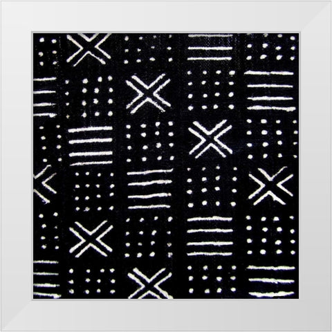 Mudcloth Black III White Modern Wood Framed Art Print by Roberts, Ellie