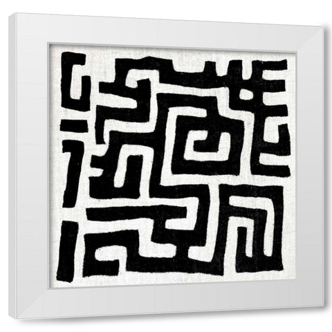 Mudcloth White I White Modern Wood Framed Art Print by Roberts, Ellie