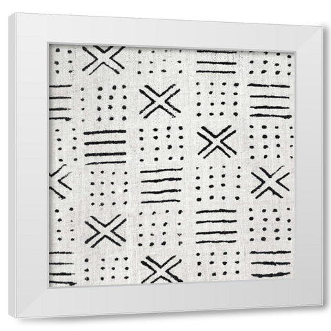 Mudcloth White III White Modern Wood Framed Art Print by Roberts, Ellie