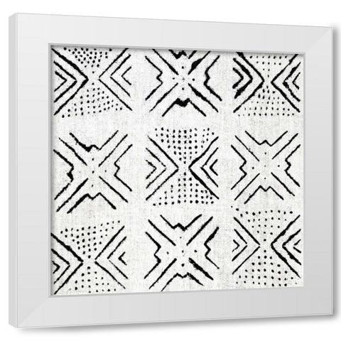 Mudcloth White IV White Modern Wood Framed Art Print by Roberts, Ellie