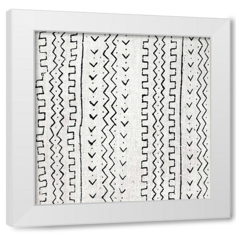 Mudcloth White VI White Modern Wood Framed Art Print by Roberts, Ellie