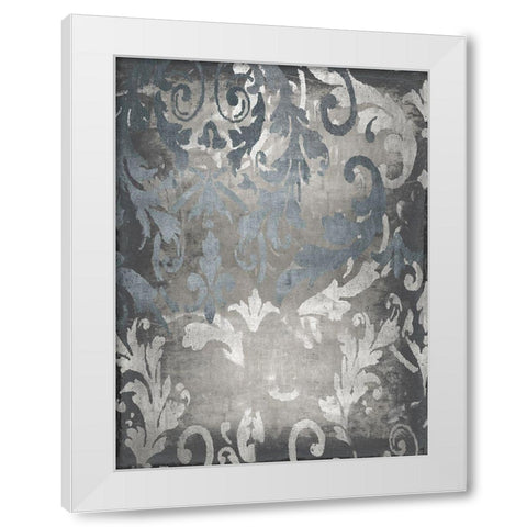 Damask in Silver I White Modern Wood Framed Art Print by Roberts, Ellie