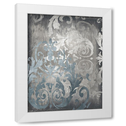Damask in Silver II White Modern Wood Framed Art Print by Roberts, Ellie
