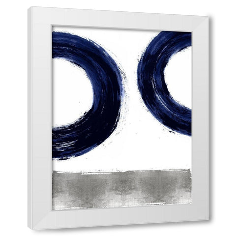 Gravitate Blue II White Modern Wood Framed Art Print by Roberts, Ellie