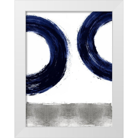 Gravitate Blue II White Modern Wood Framed Art Print by Roberts, Ellie