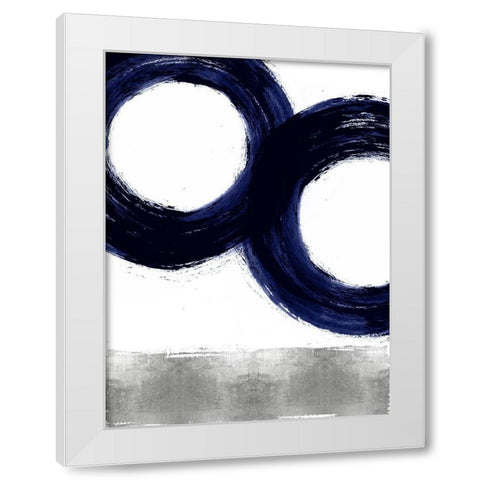 Gravitate Blue III White Modern Wood Framed Art Print by Roberts, Ellie