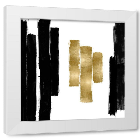 Vertical Black and Gold II White Modern Wood Framed Art Print by Roberts, Ellie