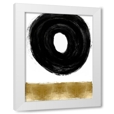 Glide Black and Gold II White Modern Wood Framed Art Print by Roberts, Ellie