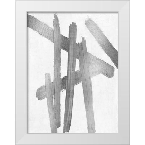 Crossroads Silver I White Modern Wood Framed Art Print by Roberts, Ellie