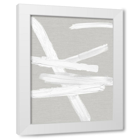 Crossroads White on Gray I White Modern Wood Framed Art Print by Roberts, Ellie