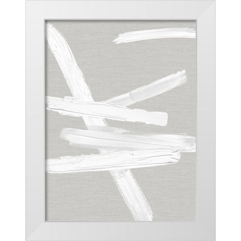 Crossroads White on Gray I White Modern Wood Framed Art Print by Roberts, Ellie