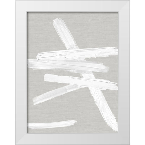 Crossroads White on Gray II White Modern Wood Framed Art Print by Roberts, Ellie