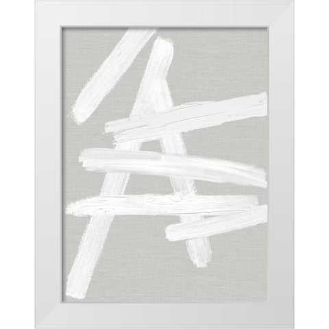 Crossroads White on Gray III White Modern Wood Framed Art Print by Roberts, Ellie