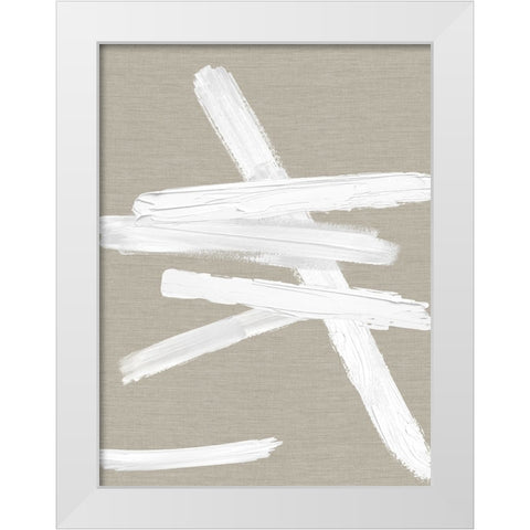 Crossroads White on Tan I White Modern Wood Framed Art Print by Roberts, Ellie