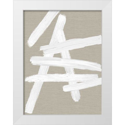 Crossroads White on Tan II White Modern Wood Framed Art Print by Roberts, Ellie