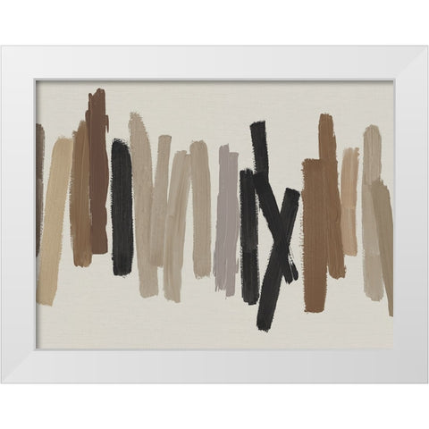 Strokes in Brown I White Modern Wood Framed Art Print by Roberts, Ellie