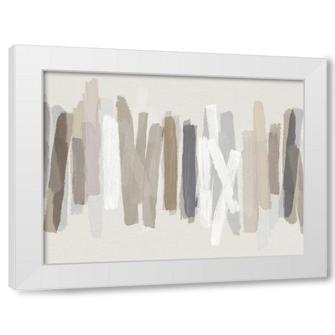 Strokes Mixed White Modern Wood Framed Art Print by Roberts, Ellie