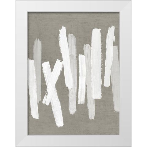 Strokes Neutral II White Modern Wood Framed Art Print by Roberts, Ellie