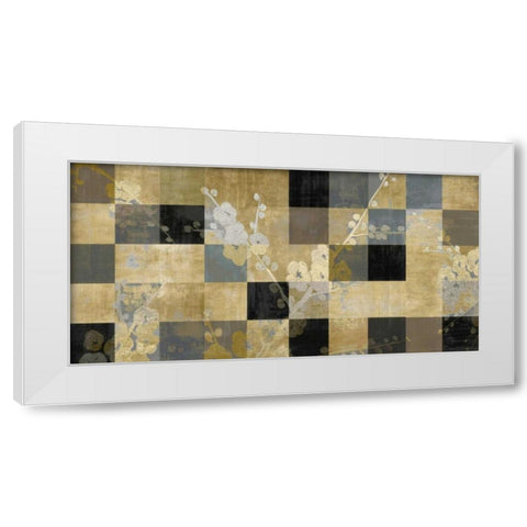 Blossoms In Gold White Modern Wood Framed Art Print by Lange, Erin