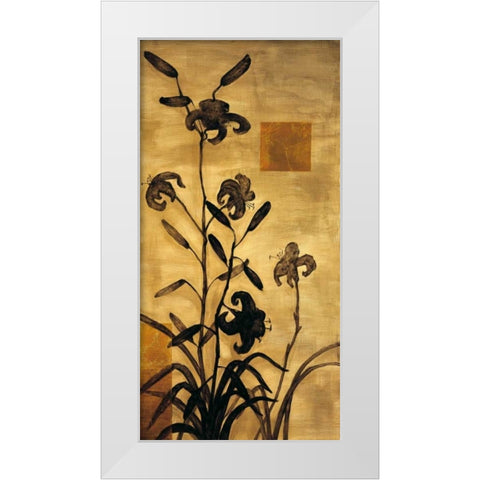 Lily Silhouette I White Modern Wood Framed Art Print by Lange, Erin