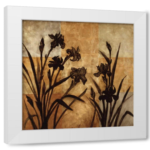 Iris Silhouette I White Modern Wood Framed Art Print by Lange, Erin
