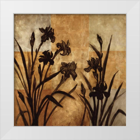 Iris Silhouette I White Modern Wood Framed Art Print by Lange, Erin