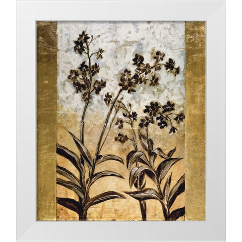 Orchid Silhouette White Modern Wood Framed Art Print by Lange, Erin