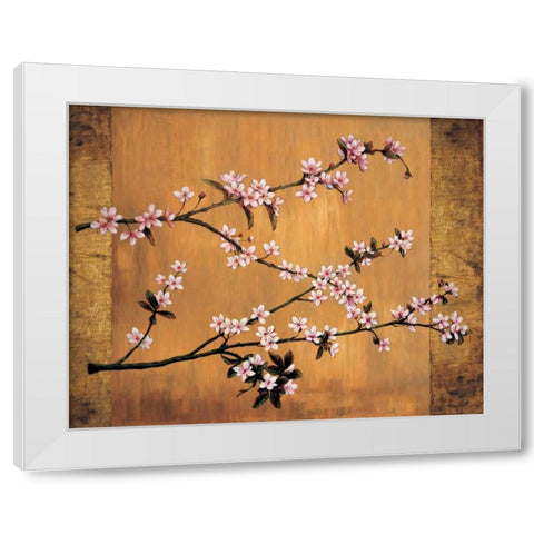 Cherry Blossoms White Modern Wood Framed Art Print by Lange, Erin