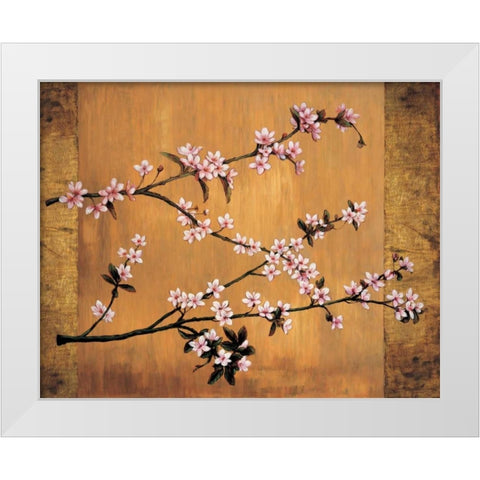 Cherry Blossoms White Modern Wood Framed Art Print by Lange, Erin