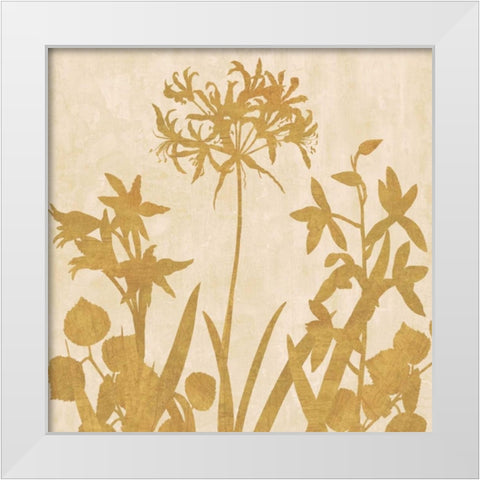 Golden Reflections I White Modern Wood Framed Art Print by Lange, Erin