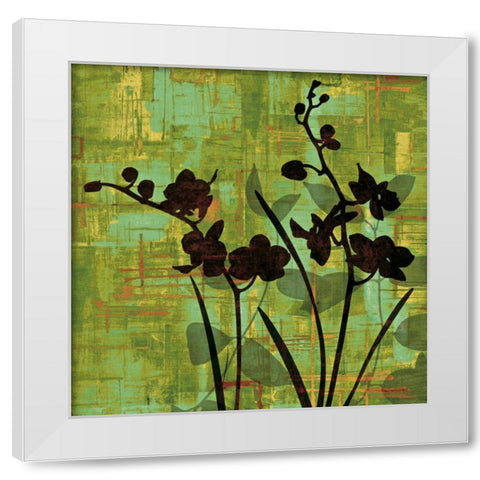 Silhouette on Green White Modern Wood Framed Art Print by Lange, Erin