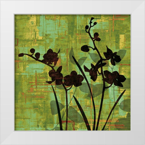 Silhouette on Green White Modern Wood Framed Art Print by Lange, Erin