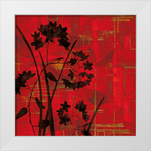 Silhouette on Red White Modern Wood Framed Art Print by Lange, Erin