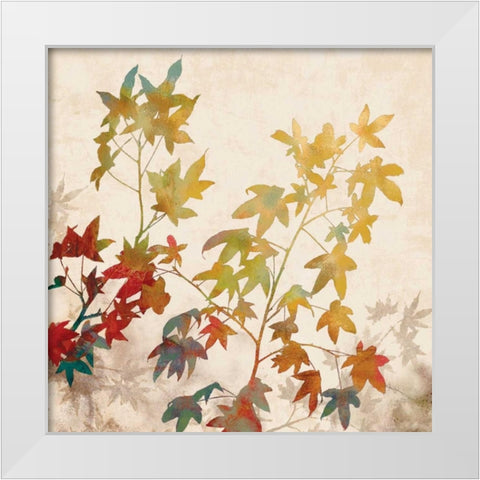 Turning Leaves II White Modern Wood Framed Art Print by Lange, Erin