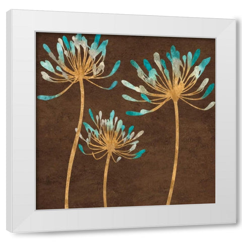 Teal Bloom I White Modern Wood Framed Art Print by Lange, Erin