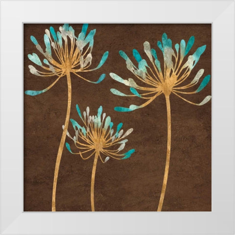 Teal Bloom I White Modern Wood Framed Art Print by Lange, Erin
