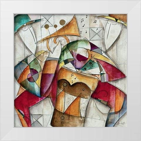 Jam Session I White Modern Wood Framed Art Print by Waugh, Eric