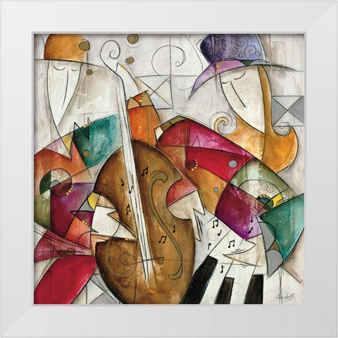 Jam Session II White Modern Wood Framed Art Print by Waugh, Eric