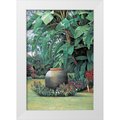 Tropical Garden I White Modern Wood Framed Art Print by Wright, Elizabeth