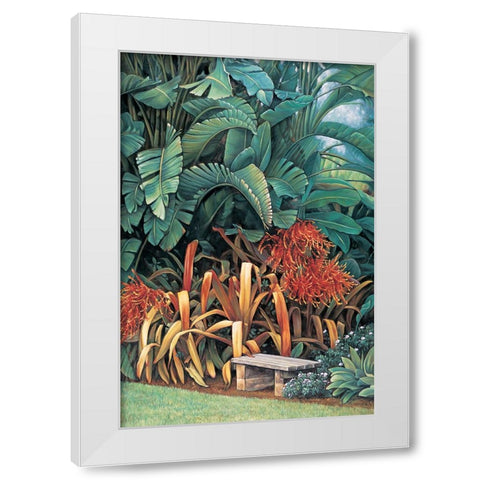 Tropical Garden II White Modern Wood Framed Art Print by Wright, Elizabeth