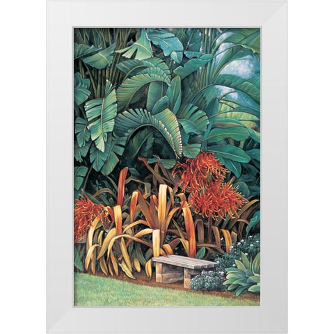 Tropical Garden II White Modern Wood Framed Art Print by Wright, Elizabeth