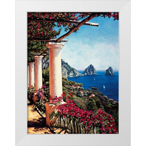 Pergola in Capri White Modern Wood Framed Art Print by Wright, Elizabeth