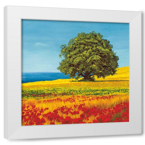 Albero sul mare I White Modern Wood Framed Art Print by Arnolfi, Giorgio