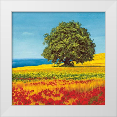 Albero sul mare I White Modern Wood Framed Art Print by Arnolfi, Giorgio